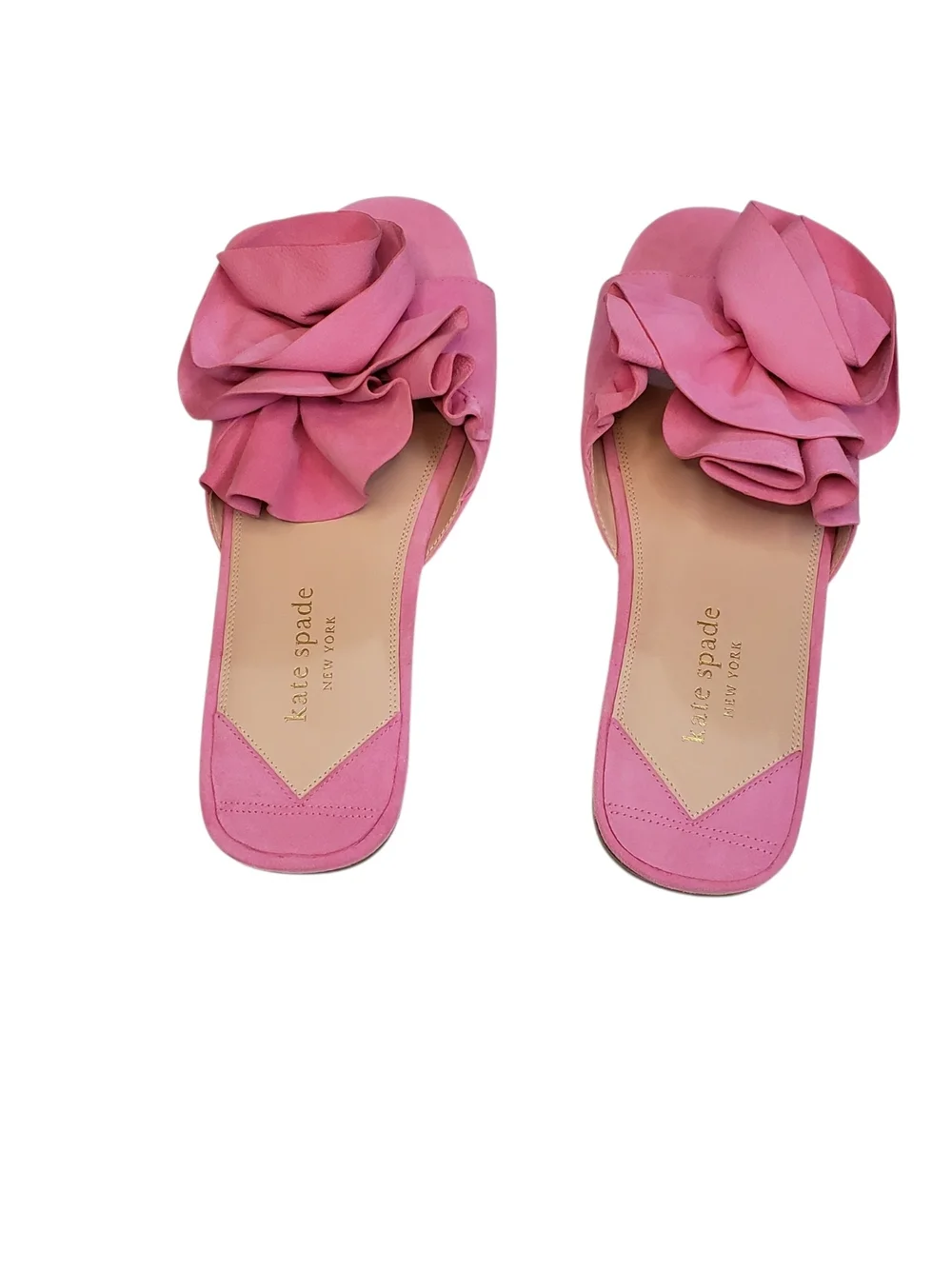 Kate Spade Pink Ruffle Slide Mules Women's Size 9